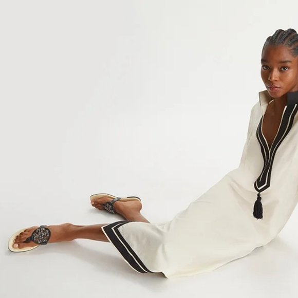 Tory Burch MANY SIZES CRYSTAL MILLER SOFT SANDAL Embellished Jeweled Two Tone - Picture 2 of 10